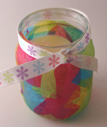 Tissue Paper Jar Candle for Motherâ€™s Day