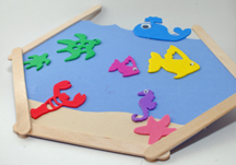 Popsicle stick and foam fishbowl craft