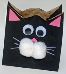 paper bag black cat craft