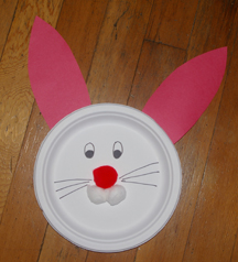 paper plate Easter bunny