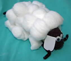 Cotton ball sheep