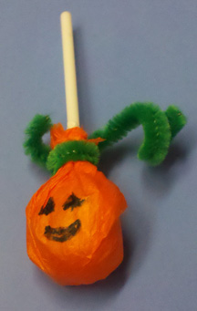 Jack-o-lantern lollypop